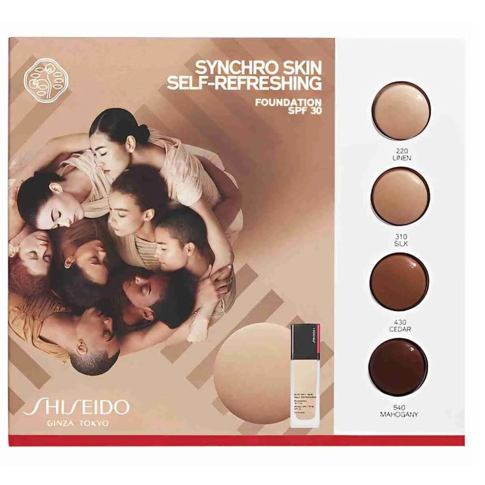 4X Shiseido Synchro  Foundation Sample Card in 540 MAHOGANY
